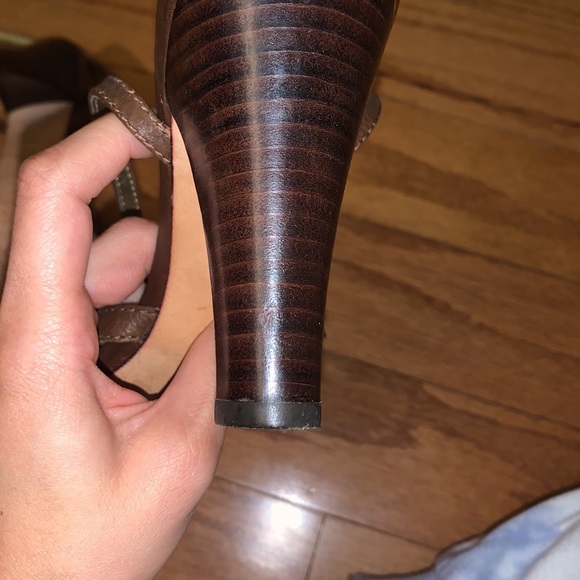 Brown Beaded Strap Sandal Heels - Picture 7 of 7